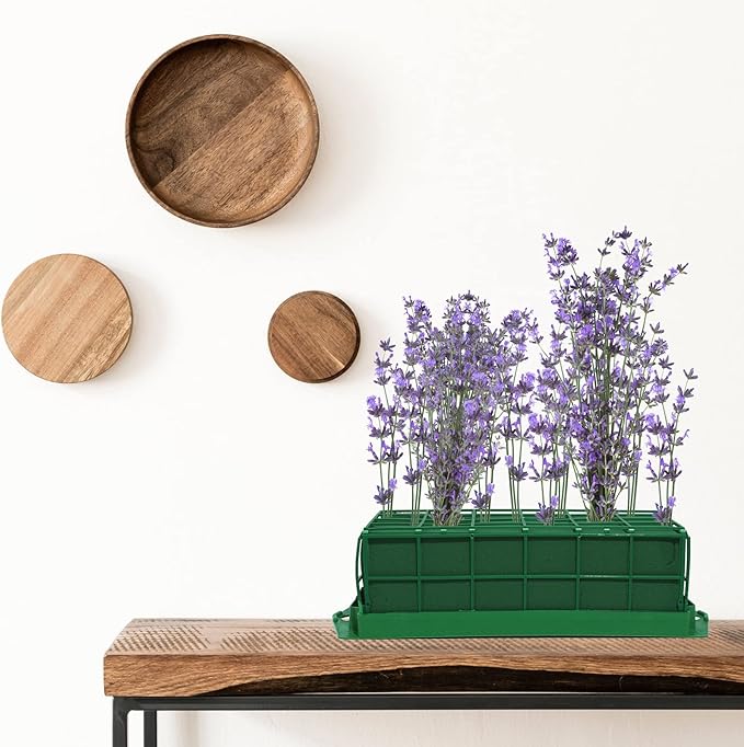 Boao 24 Pieces Floral Foam Cage Holder with Floral Foam for Fresh Flowers Cage Bowl for Table Centerpiece Flower Arrangement, Rectangle, 11.8 x 4.7 x 3.1 Inch