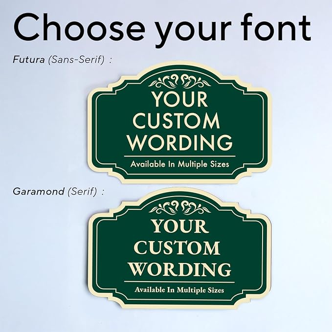 Custom Decorative Outdoor Metal Signs, Personalized Aluminum Signs, Customized Driveway Signs, Waterproof Signs Made In USA, Design 2 Forest Green 42x28 In