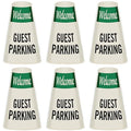 SmartSign 6-Pack "Welcome - Guest Parking" Reflective Cone Message Sleeve Collar, 360-Degree Visibility, Non-Adhesive Vinyl Signs for Traffic Safety Cones, 3-Side Print [Cone Not Included]