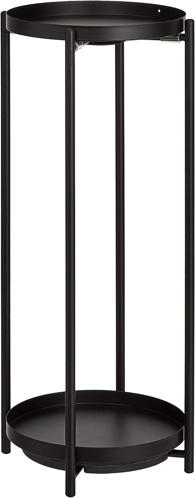Amazon Basics Two-Tier Metal Metal Round Plant Stand, Black