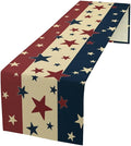 Memorial Day Table Runner, 4th of July American Patriotic Independence Day Stars Stripes Print Table Runne for Summer Holiday USA Home Decoration Party,13x90inch