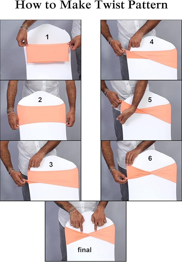 VDS Pack of 300 PCS | Dusty Blue | Spandex Chair Sashes Bows Without Buckle | Stretch Elastic Banquet Universal Folding Chair Band Tie with for Wedding Party Conference Celebration Event Decoration