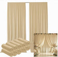 50ftx12ft Wrinkle Free Beige Backdrop Curtain, 10 Panels 12FT Height Beige Wedding Backdrop Drapes, Silky Polyester Back Drop Cloth for Birthday Photography Background Party Backdrop Draping