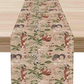Rustic Woodland Table Runner, Farmhouse Forest Animals Country Lodge Wild Animals Fox Rabbits Table Center Decor for Home Kitchen Dining Patio Holiday Party Indoor Table Decorations, 13"x36" Inch