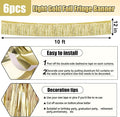 6 Pack 10 Feet Light Gold Foil Fringe Garland Metallic Tinsel Streamers Banner Wall Hanging Curtain Backdrop for Parade Floats, Birthday, Graduate, Mother's Day, Wedding Party Decoration