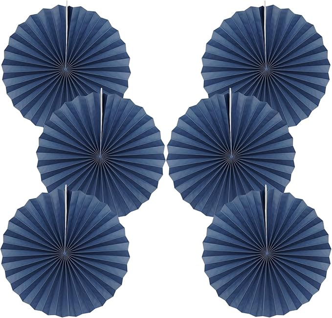 Blue Party Decorations,Blueberry Party Decorations Decorations Party Paper Fans Bulk 16in,Graduation Decoration Classroom Decor, Western Themed Party Decorations 30 Color DIY Set （Deep Blue）