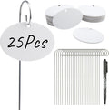 Temlum Plant Labels with Marker Pen, 25 Pcs Plant Garden Markers Garden Label Stakes Plant Sign Tags for Outdoor Plants, Flowers, Herbs, Seed (White)
