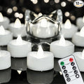 Remote Candles, 12PCS Flameless Tea Lights Candle Battery Operated with Timer, 400+Hours Remote Control LED Tea Lights Votive Candle - 1.5'' D X 1.25'' H- Pure White Light