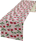 Cherry Table Runner,Spring Summer Fruit Table Runner for Kitchen Dining Table Home Party Decoration 13x36 Inch
