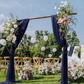 Navy Blue Wedding Arch Draping Fabric 2 Panels 29" x 20 FT Navy Wedding Drapes for Backdrop Sheer Curtain Drapes for Romantic Bridal Baby Shower Ceremony Birthday Party Fall Outdoor Events