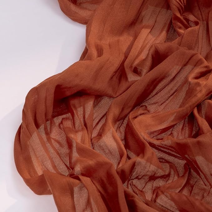Terracotta Cheesecloth Table Runner Fall Burnt Orange Cheese Cloth Table Runner 120 Inches Rust Thanksgiving Fall Table Decorations for Friendsgiving Wedding Bridal Baby Shower Party