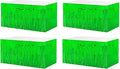 4 Pack 29x108 Inch Metallic Foil Fringe Tinsel Table Skirts for Rectangle Tables Streamer Curtains Backdrop for Wedding, Birthday, Parade Floats, Christmas, Halloween Party Decoration(Green)