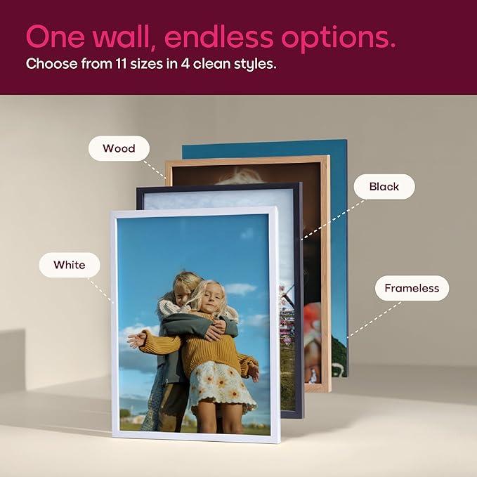 Mixtiles Official - Custom Photo Tiles - Personalized Printed Photos - Magnetic Wall Frames - Adhesive Sticker, No Nails - Various Sizes and Frames - wild-visual-7-Tile - Oak Frame