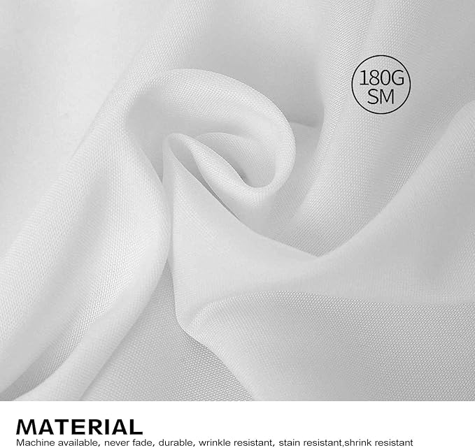 Surmente 10 Pack White Rectangle Tablecloth 90 x 132-inch Rectangular Polyester Table Cloth for Weddings, Banquets, or Restaurants