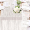 Cheesecloth Table Runner 10FT (35x120 Inch) - 6 Pack White Boho Gauze Fabric Cheese Cloth Table Runner Rustic Sheer Table Runners Cheesecloth for Wedding, Bridal Shower, Birthday Party Decor