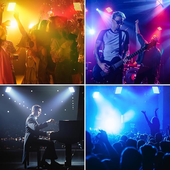Rechargeable Par Can Lights, 72W RGB 5200mAh Uplights Battery Powered Stage Light, Wireless DJ Lights Sound Activated with Remote & DMX Control for Festivals, Weddings, Bars, Churches, DJ (4 Packs)
