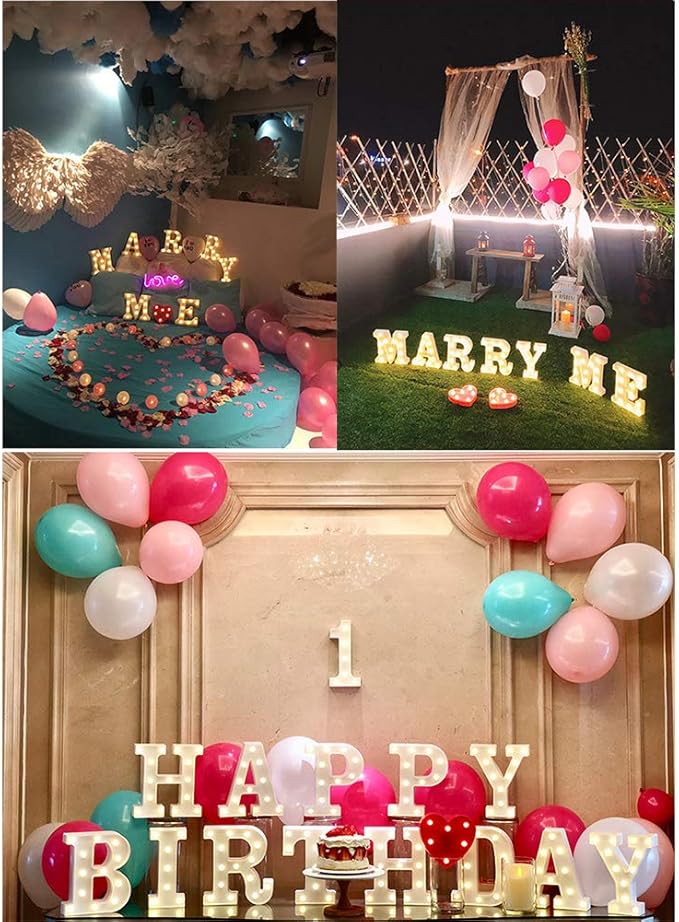 MUMUXI Marquee Light Up Letters | Large Light Up Numbers | Battery Powered and Bright with Every Letter of the Alphabet | For Wedding, Birthday, Party, Celebration, Christmas or Home Decoration (D)