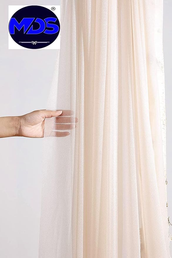 MDS Halloween Chiffon Draping Fabric - 2 Panel, 30" Wide x 20ft Long - Sheer Spooky Arbor & Canopy Drapery for Haunted House Backdrops, Party Ceilings, DIY Costumes & Themed Events - Nude