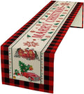 Merry Christmas Table Runner,Winter Xmas Holiday Table Cloth Kitchen Dining Table Decoration for Home Party Decor 13x108 Inch
