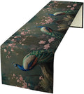Peacock Table Runner,Vintage Aesthetic Peacock Birds Table Runner for Home Kitchen Dining Party Indoor Outdoor Decoration 13x120 Inch