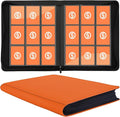 Card Binder 9 Pocket for 360 Cards - Premium Trading Card Binder with Sleeves Protection, Side Loading Collection for TCG, MTG, YGO, One Piece Collectible Cards (Orange)