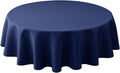 Biscaynebay Textured Fabric Round Tablecloths 60" for Round Tables diameters from 28" to 48", Navy Water Resistant Folding Table Covers Washable for Dining, Kitchen, Wedding, Parties etc