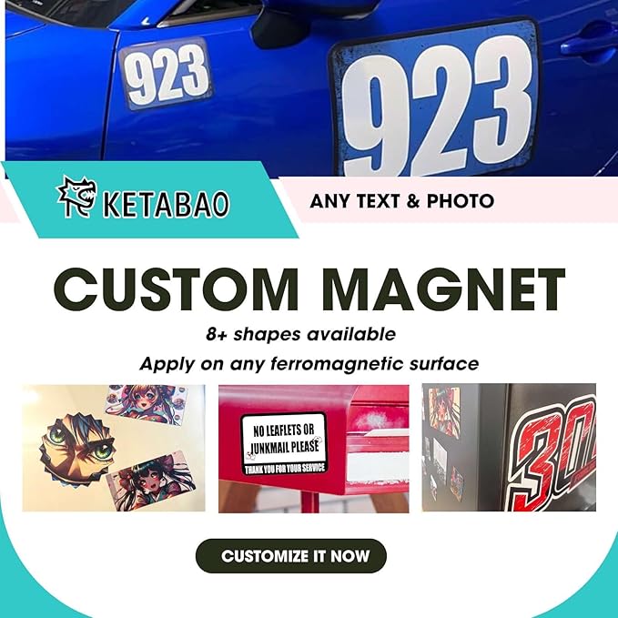 KETABAO – 4" Custom Triangle Photo Magnets - Upload Your Photo for Personalized Magnets - Choose Your Shape - Add Your Text Fridge, Locker, and Car & More