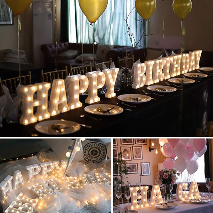 MUMUXI Marquee Light Up Letters Sign Battery Powered LED Alphabet Lights for Party Wedding Birthday Christmas Home Bar Decoration Lighted Symbols
