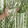 4 Pack Sage Green Wavy Metallic Tinsel Foil Fringe Curtains 3.3x6.6 Feet - Light Green Foil Streamers Backdrop Photo Booth Props for Birthday Wedding Christmas Party Decorations