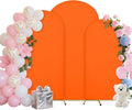 Wedding Arch Covers Arch Backdrop Cover Arch Stand Covers 7.2FT 6.6FT 6FT Set of 3 Arch Cover Spandex Fabric Stretchy Backdrop for Wedding Birthday Party Decoration Baby Shower (Candy Orange)