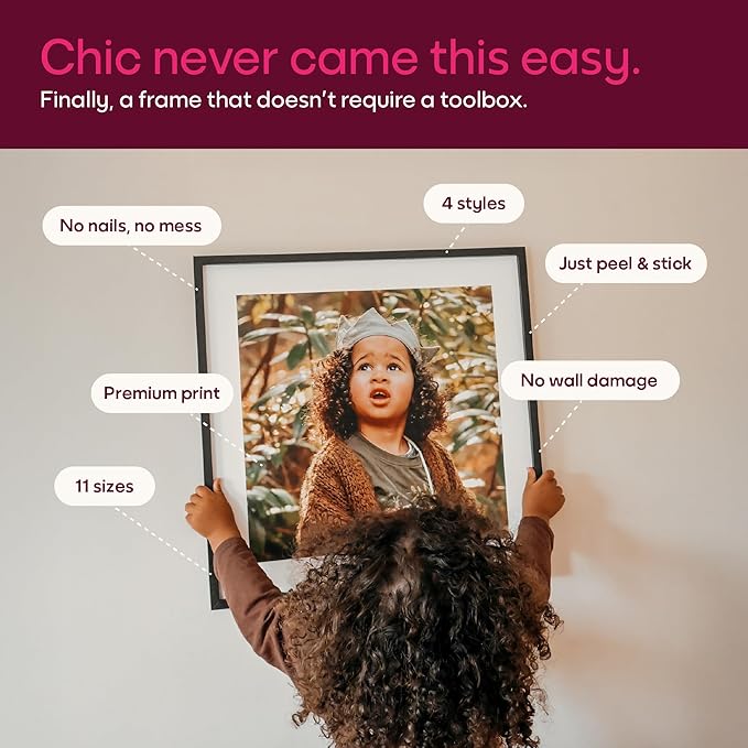 Mixtiles Official - Custom Photo Tiles - Personalized Printed Photos - Magnetic Wall Frames - Adhesive Sticker, No Nails - Various Sizes and Frames - XL-Portrait-set-Tile - Black Frame