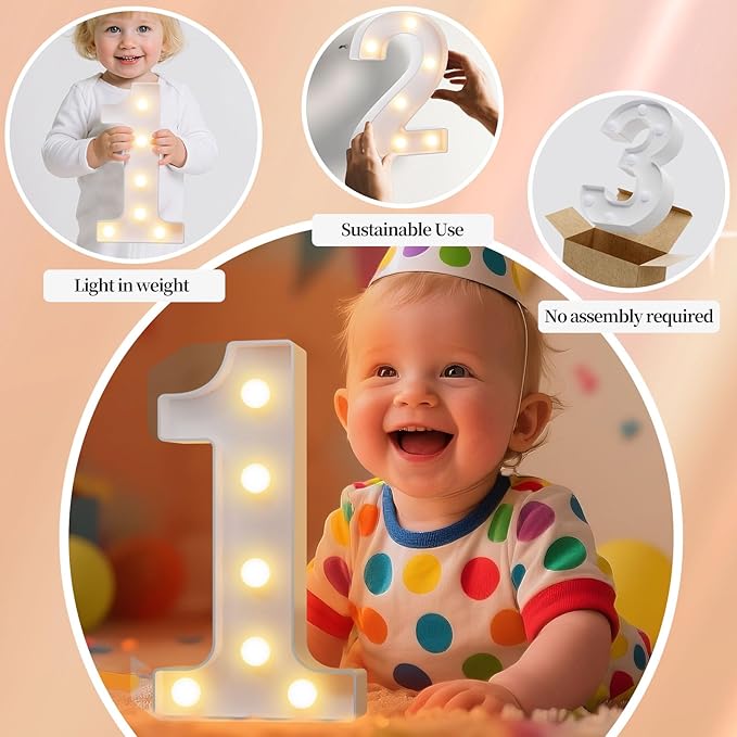 LED Marquee Light Up Numbers Sign - Lighted Birthday Numbers Sign for 40th Birthday Party Decoration, Bar Wall, Home, Table Room, Wedding and Christmas Decorations, Number 40
