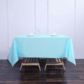 Efavormart 70" Premium Square Polyester Tablecloth for Wedding Kitchen Dining Events - Blue