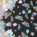 Happy Birthday Confetti for Table Iridescent Balloon Star Shaped Table Scatter Suitable for Disco Themed Birthday/Anniversary Party Decorations