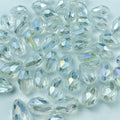 130pcs 6x8mm Teardrop Crystal Glass Beads Vertical Hole Faceted Glass Teardrop Spacer Beads for Bracelets Necklace Earring DIY Jewelry Making Craft(Transparent AB)