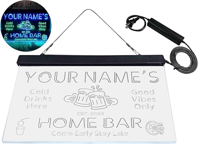 ADVPRO Personalized Your Name Custom Home Bar Beer Established Year Dual Color LED Neon Sign Green & Blue 16 x 12 Inches st6s43-p1-tm-gb