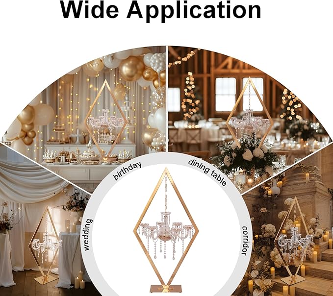 2PCS Elegant Metal Diamond Candle Holder - European Wedding Table Decor, Romantic Candle Stand for Western Dining, Perfect Wedding Prop & Home Decoration