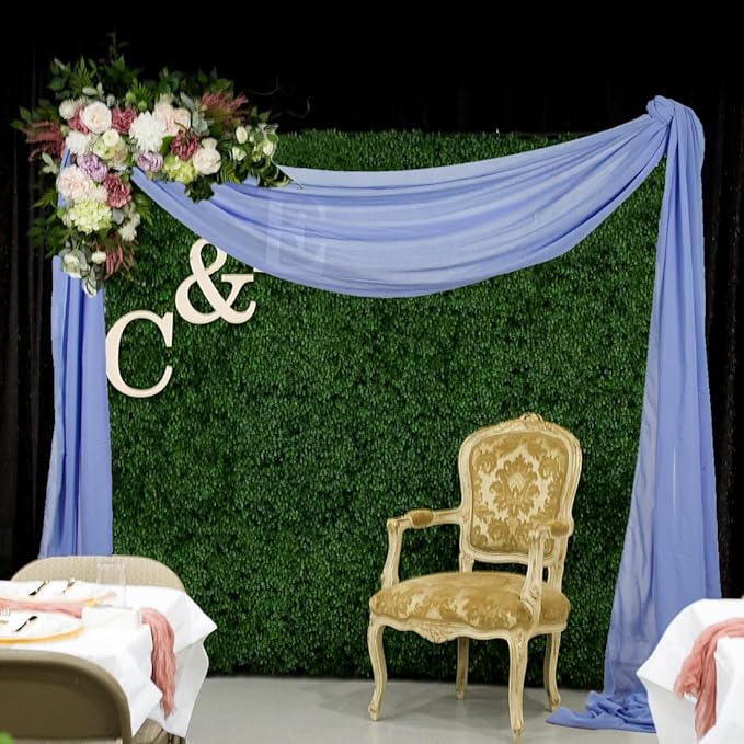Periwinkle Color Wedding Arch Draping Fabric 20 Ft Wedding Arch Drapes 2 Panels Ceiling Draping Chiffon Wedding Arch Drapery Wedding Party Ceremony Arch Stage Decoration
