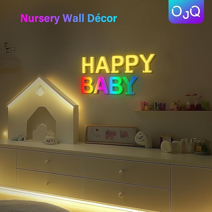 OJQ Light Up Letters Led Lights- Marquee Letters for Room Decor Wall Lights - Christmas Gifts Music Sync Color Change Colorful, Christmas Birthday Gifts for Girl, Teen Girls Gifts Home Wall Decor