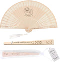 100 PCS Custom Fans Personalized Folding Fans for Line Dancing Wooden Hand Fan Wedding Favors Bulk Fans for Guests Party Event Use (Style10)