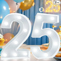 Pooqla 25th Birthday Decoration for Her Him, Decorative LED Light Up Numbers, Marquee Numbers 25 Sign for Party Backdrop 25th Wedding Anniversary Decor, Warm White and Cool White Number 25