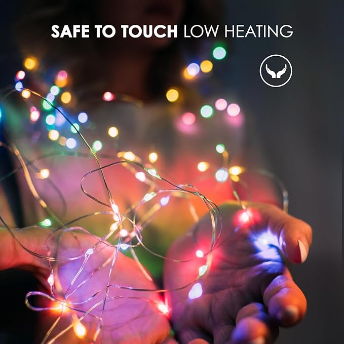 12 Pack Fairy Lights Battery Operated String Lights，7FT 20LED Waterproof Silver Wire Christmas Lights Outdoor,Firefly Mini Lights for Bedroom Party Birthday Wedding Home Decor