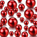 150 Pieces Vase Filler Faux Pearls Vase Makeup Beads No Hole Gloss Bead Mixed Sizes Round Pearl for Home Party Wedding Decor, 8/14/20 mm(Red)