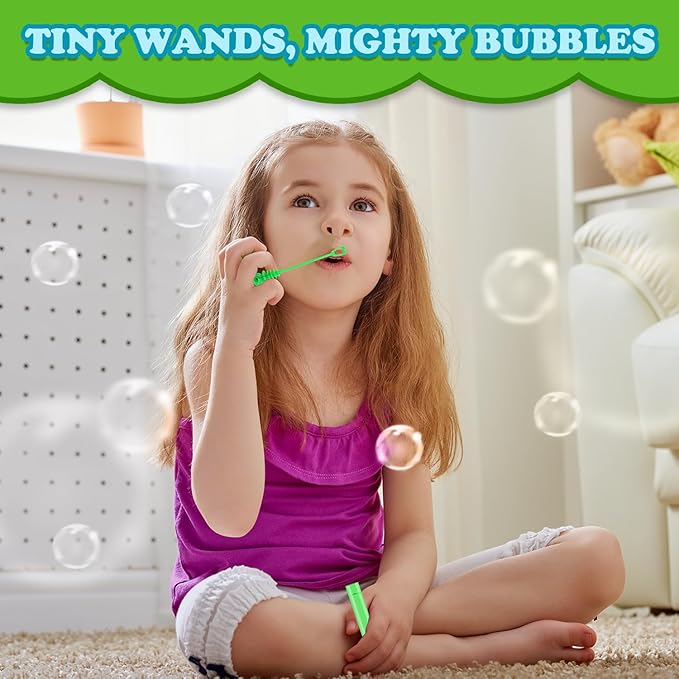 Halloween Party Goodie Bag Stuffer Fillers for Kids, 32 Pack Mini Bubble Wand Toys Gifts for Toddlers, Small Basket Pinata Birthday Camping Wedding Party Favors Supplies Classroom School Stuff Prizes