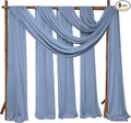 8 Panels Wedding Arch Draping Fabric 28" x 20Ft Wedding Arch Drapes Chiffon Fabric Drape Sheer Backdrop Curtain for Nuptials Party Ceremony Birthday Arbor Drapery Reception Ceiling Décor(Dusty Blue)