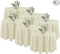 Fitable 6 Pack Ivory Tablecloths for Round Tables-108 Inches in Diameter-Stain Resistant and Washable Table Clothes,Polyester Fabric Covers Wedding,Party,Banquet,Formal Events (130g-QW6P-108Ivory)