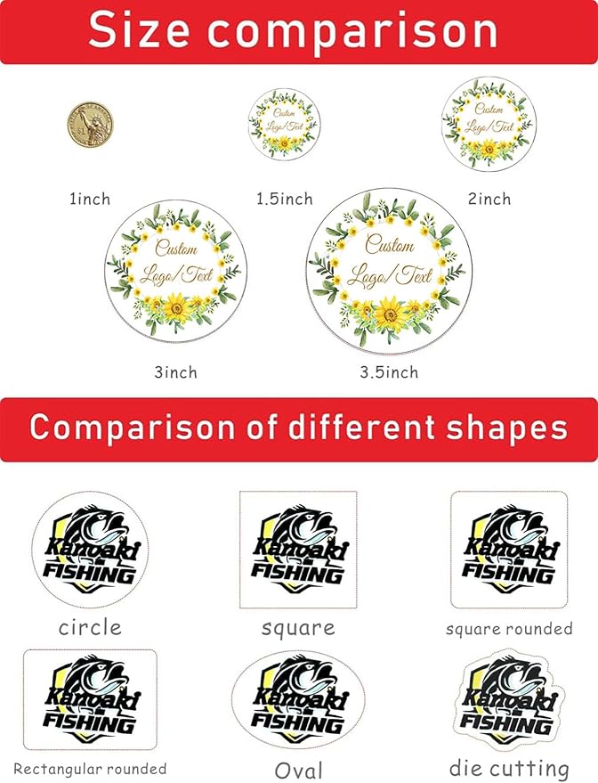 Custom Stickers for Weddings, Birthdays & Businesses - Personalized Labels with Your Logo - Waterproof, Fade and Heat Resistant - Pack of 100-1000 (Wreath E, 3 Inch)