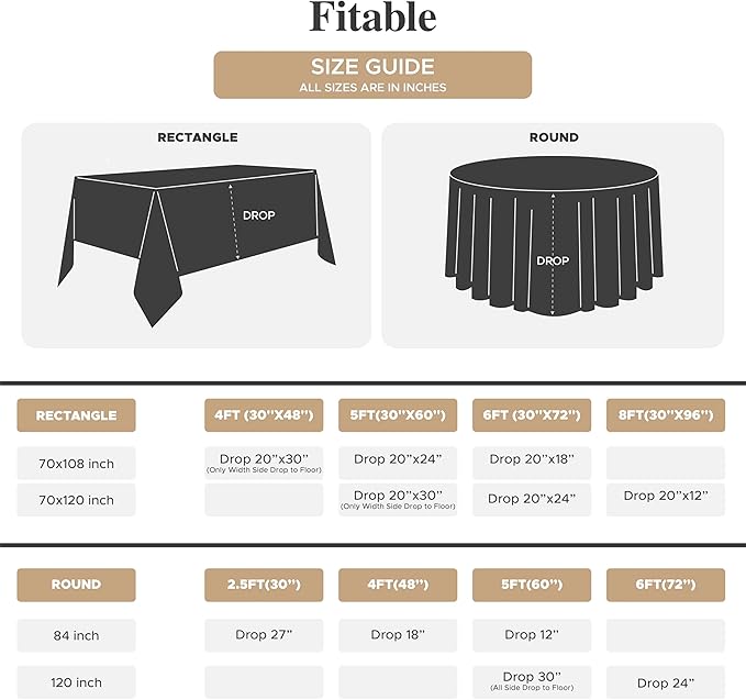 Fitable 8 Pack Round Tablecloths: Stain Resistant Wrinkle Free Circle Table Clothes, Washable Reusable Polyester Table Covers for Wedding Christmas Party Birthday Banquet Reception(Red, 84 Inch)