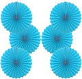BARTHEW Blue Hanging Paper Fans,Blueaccessories Paper Decorations for Party,Blue Harmony Classroom Decorations,Party Decorations for Boys 16in Hanging Paper Fans 30 Color DIY Set (Sky Blue)