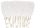 50pcs White Faux Pampas Grass Decor, 21.6" Short Artificial Pompous Grass Floral Fake Pompas Grass Branches Vase Filler Flower Arrangement for Home Wedding Boho Decor